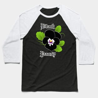 Black pansy – Gothic flower Baseball T-Shirt